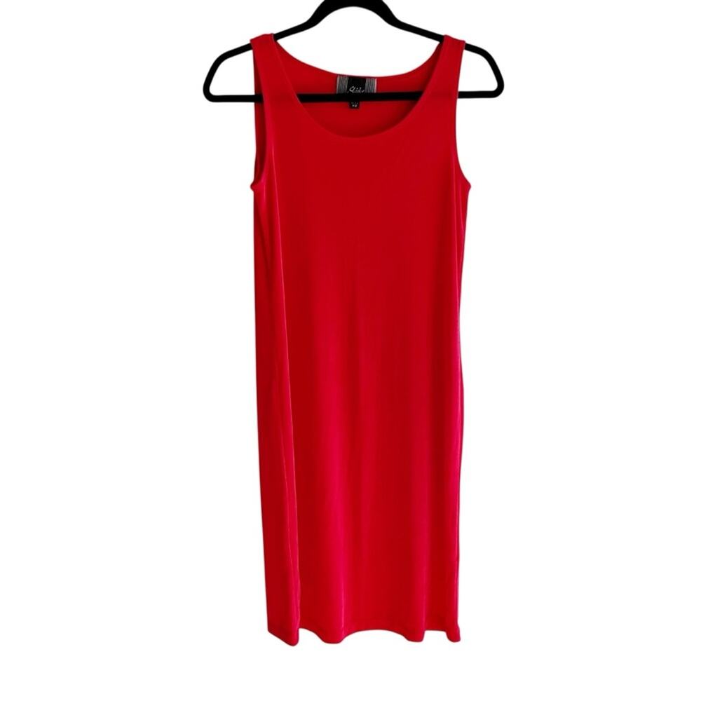Vintage Slinky Brand Red Travel Stretch Sleeveless Midi Dress